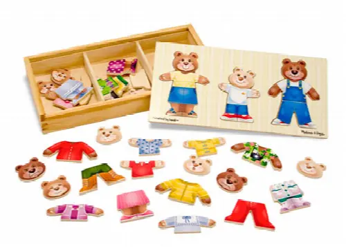Wooden Bear Family Dress-Up Puzzle - Image 1