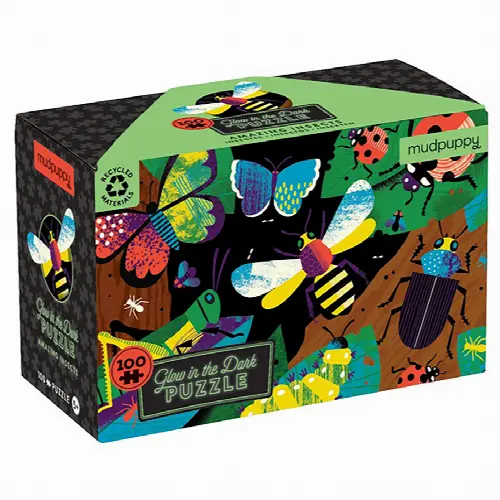 100 Piece Glow in the Dark Puzzle - Amazing Insects - Image 1