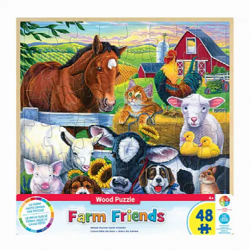 Farm Friends Fun Facts Wood Puzzle - 48 pc - Image 1