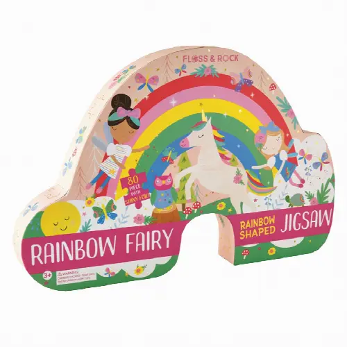 Rainbow Fairy Rainbow Shaped Puzzle - 80 pc - Image 1