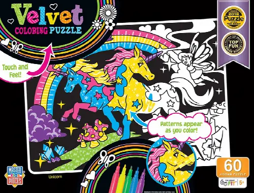 Velvet Coloring Puzzle - Unicorn - Image 1