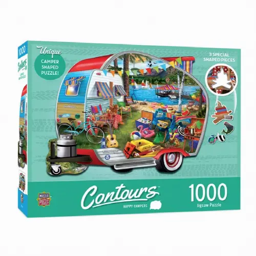 Happy Campers Contours Shaped 1000pc Puzzle - Image 1