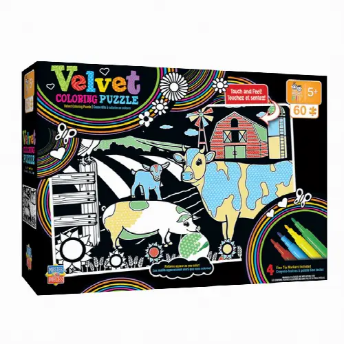 Farm Velvet Coloring Puzzle - 60 pc - Image 1