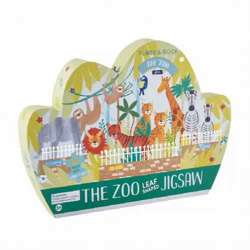 The Zoo 80pc Leaf Shaped Jigsaw Puzzle - Image 1