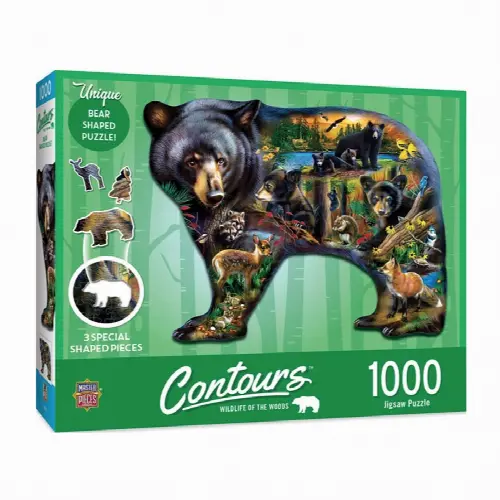 Wildlife of the Woods Countours Shaped 1000pc Puzzle - Image 1