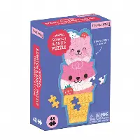 Strawberry Cat Cone 48pc Scratch & Sniff Shaped Mini Puzzle