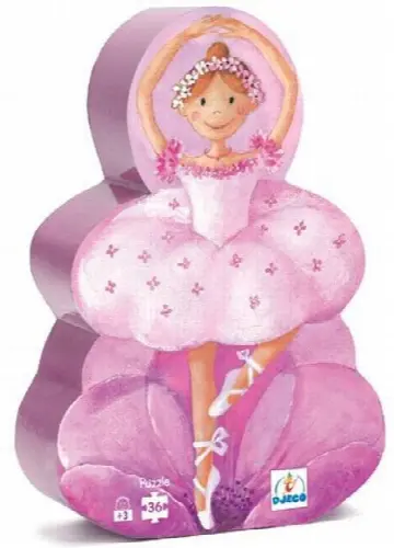 Djeco Silhouette Puzzle - Ballerina with Flower - Image 1