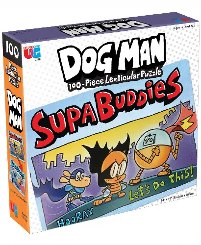 University Games Dog Man Supa Buddies Lenticular Jigsaw Puzzle - 100 Piece - Image 1