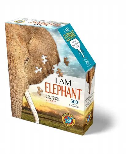 Madd Capp Games - I Am Elephant - 300 Pieces - Animal Shaped Jigsaw Puzzle - Image 1