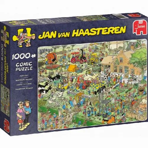 Jan van Haasteren Comic Puzzle - Farm Visit (1000 Pieces) - Image 1