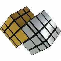 Mirror Double Cube - Black body (Gold and Silver Stickers
