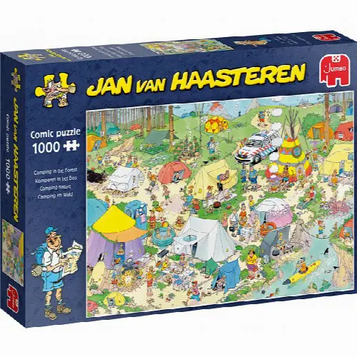 Jan van Haasteren Comic - Camping in the Forest (1000 Pieces) | Jigsaw - Image 1