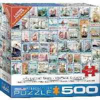 Sailing Ships: Vintage Stamps - Large Piece Jigsaw Puzzle