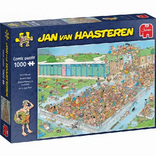 Jan van Haasteren Comic Puzzle - Pool Pile-Up (1000 Pieces) | Jigsaw - Image 1