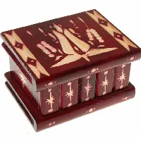 Romanian Puzzle Box - Small Burgundy