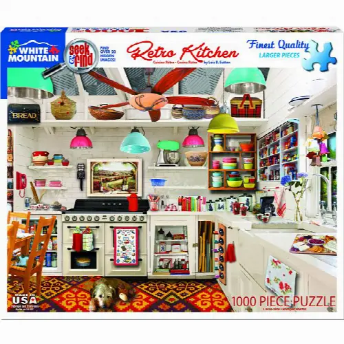 Retro Kitchen Seek & Find Jigsaw Puzzle - 1000 Piece - Image 1