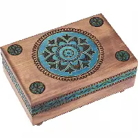Brown Puzzle Box with Geometric Designs