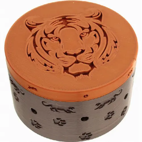 Tiger Cryptex Cylinder Puzzle Box - Image 1