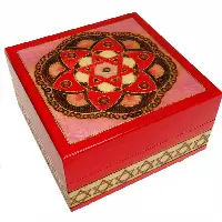 Star of David & Flower Secret Box - Red