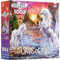 Gliiter Unicorns: Unicorn Waterfall Sunset | Jigsaw