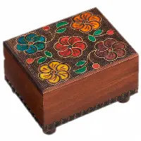 Wooden Floral Puzzle Box