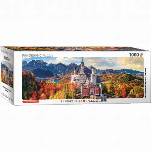 Neuschwanstein Castle in Autumn - Germany: Panoramic Puzzle | Jigsaw - Image 1