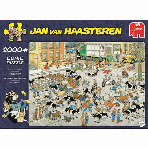 Jan van Haasteren Comic Puzzle - The Cattle Market (2000 Pieces) | Jigsaw - Image 1