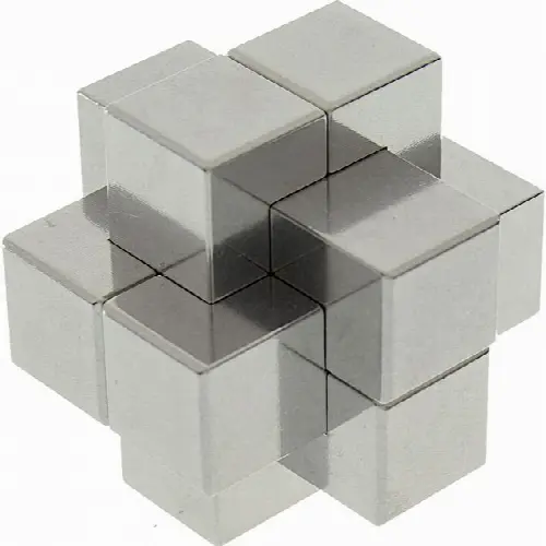 Hoffmann Nut - Aluminum 6 Piece Burr Puzzle - Image 1