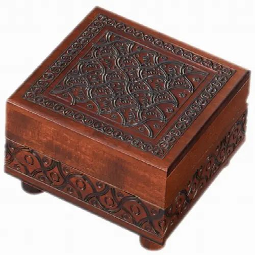 Wooden Carved Puzzle Box - Image 1