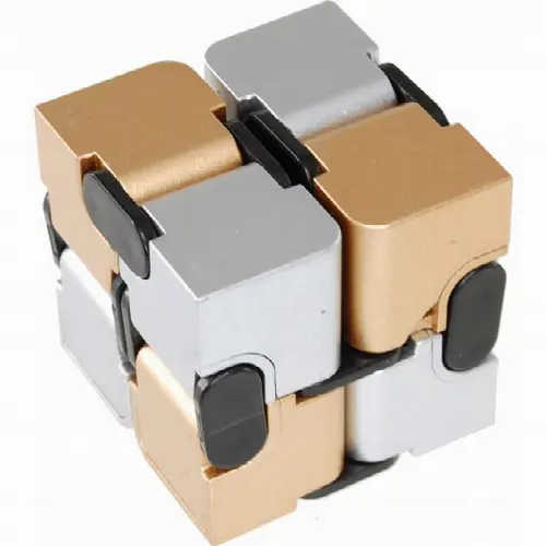 Infinity (Endless Fold) Cube - 2 color (gold & silver - Image 1