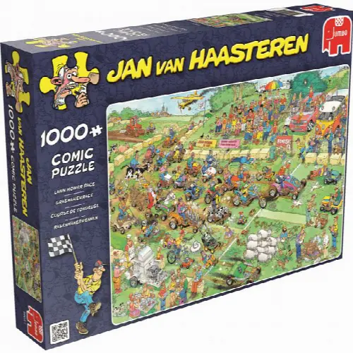 Jan van Haasteren Comic Puzzle - Lawn Mower Race | Jigsaw - Image 1