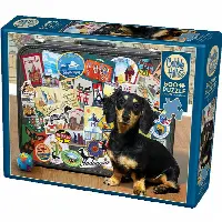 Dachshund 'Round The World - Large Piece | Jigsaw