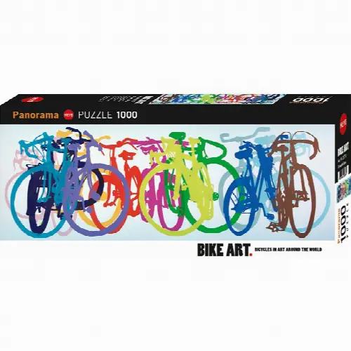 Bike Art: Colourful Row - Panorama | Jigsaw - Image 1