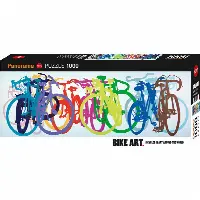 Bike Art: Colourful Row - Panorama | Jigsaw
