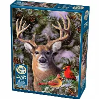 One Deer Two Cardinals - Large Piece | Jigsaw
