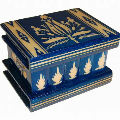 Romanian Puzzle Box - Medium Blue - Image 1