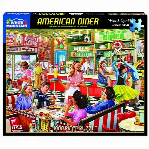 White Mountain American Diner Jigsaw Puzzle - 1000 Piece - Image 1