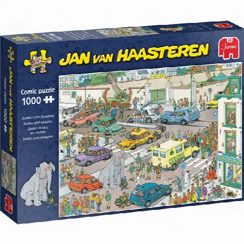 Jan van Haasteren Comic Puzzle - Jumbo Goes Shopping | Jigsaw - Image 1