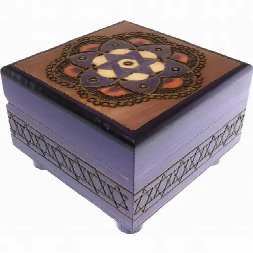 Star of David & Flower Secret Box - Purple - Image 1
