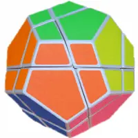 Skewb Ultimate White Body With 6 Color Fluorescent Stickers