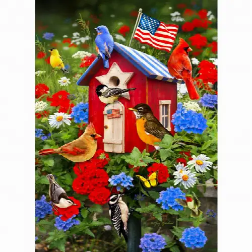 Patriotic Birdhouse | Jigsaw - Image 1