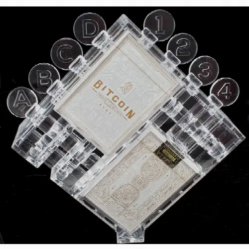 Bitcoin Puzzle with 2 White Playing Card Decks - Image 1