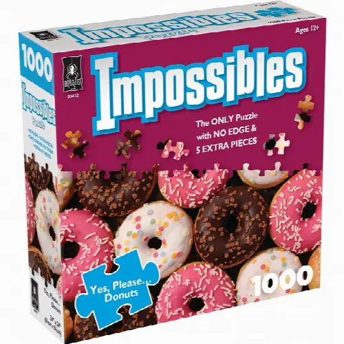 BePuzzled Impossibles Jigsaw Puzzle - Yes Please Donuts - 1000 Piece - Image 1