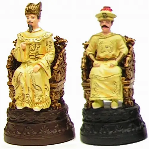 Painted Metallic Emperor Dynasty Chess Pieces - Image 1