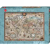 Map Art: Retro World | Jigsaw