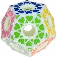 Void Star Wheel Dodecahedron - White Body (3D Printed