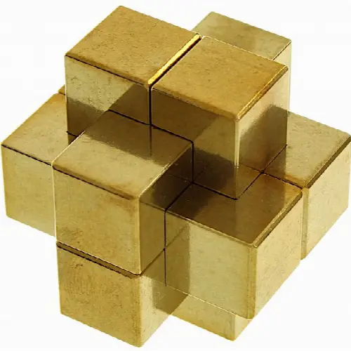 Yamato Block - Brass 6 Piece Burr Puzzle - Image 1