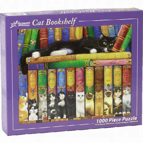 Cat Bookshelf | Jigsaw - Image 1