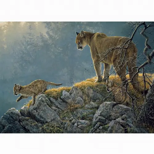 Excursion - Cougar and Kits - Family Pieces Puzzle | Jigsaw - Image 1