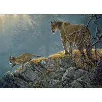 Excursion - Cougar and Kits - Family Pieces Puzzle | Jigsaw